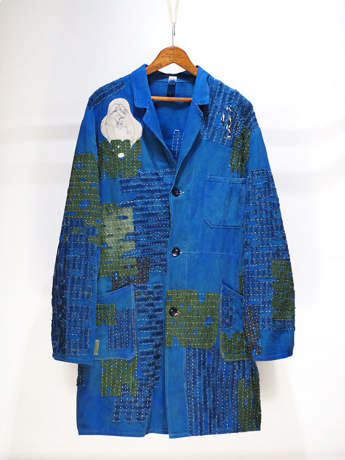 Boro inspired French work coat (One of a kind) – STUDIO GIN